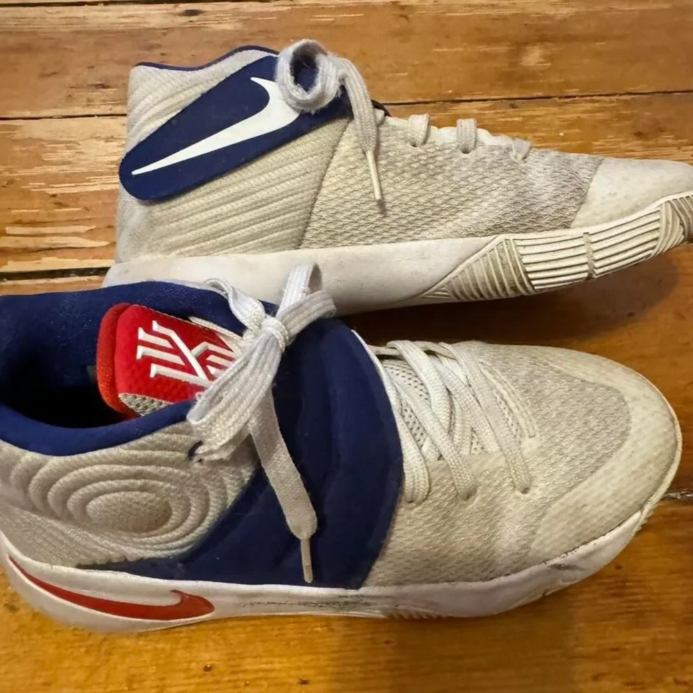 Nike Shoes Youth 5.5 Y Kyrie 2‎ GS USA Lace Up Sneakers 826673-164 White Mesh